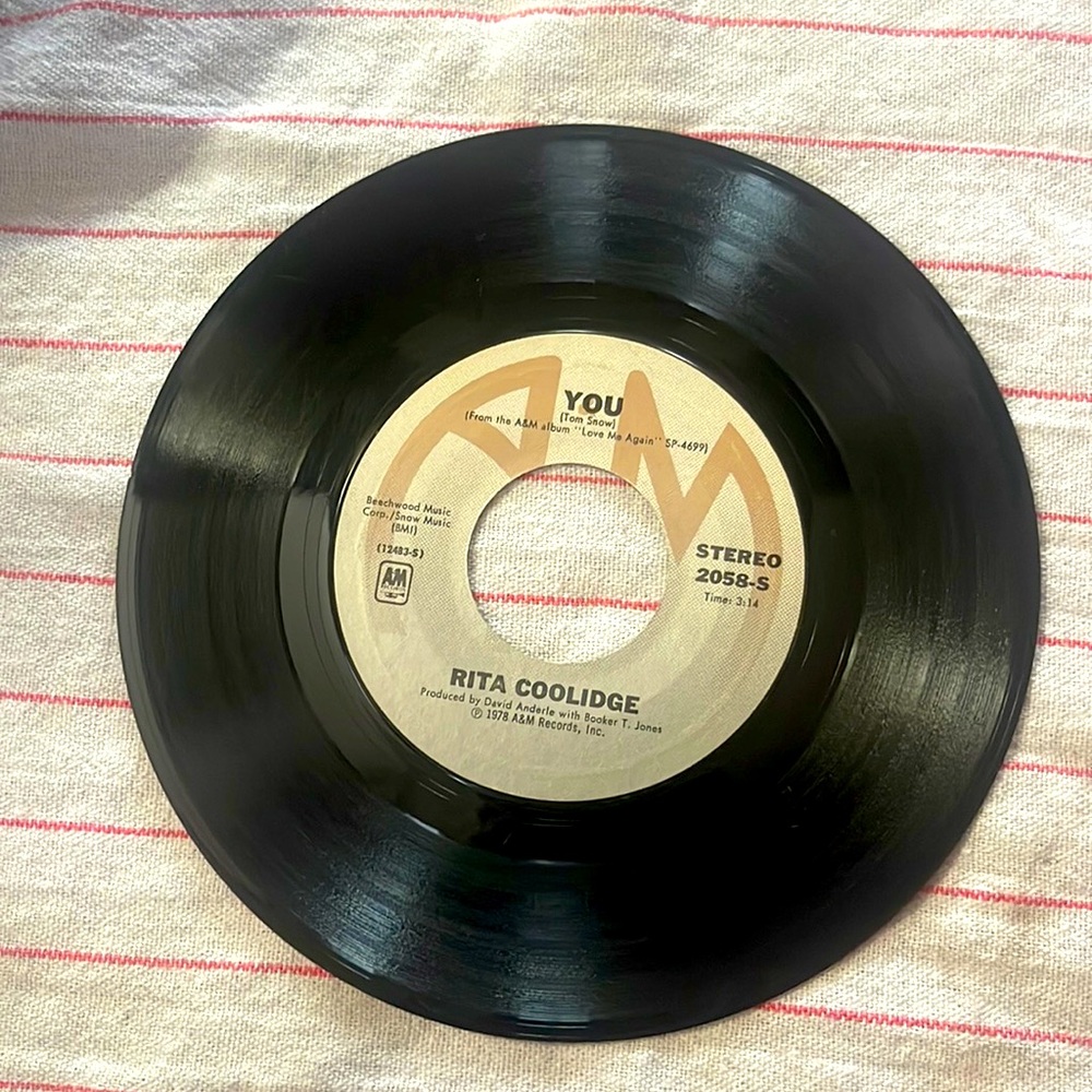 Rita Coolidge vintage vinyl record 45 rpm